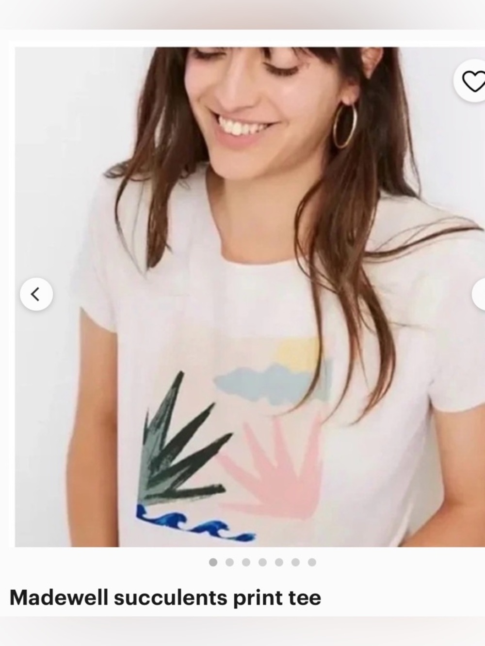 Madewell Cream Graphic Short Sleeve Tee with Green & Pink Print